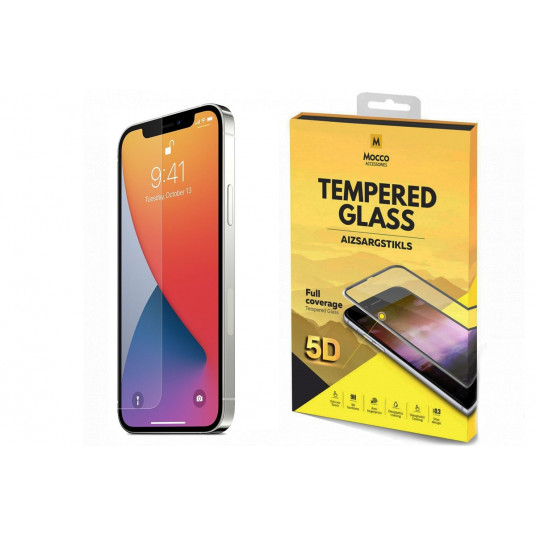  Mocco Full Glue 5D Signature Edition Tempered Glass Full Coverage with Frame Apple iPhone 12 / 12 Pro Black 