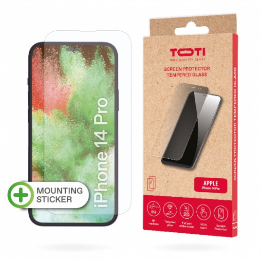  TEMPERED glass 2D screen protector full cover for  iPhone 14 Pro (6,1"), Transparent (Transparent) 
