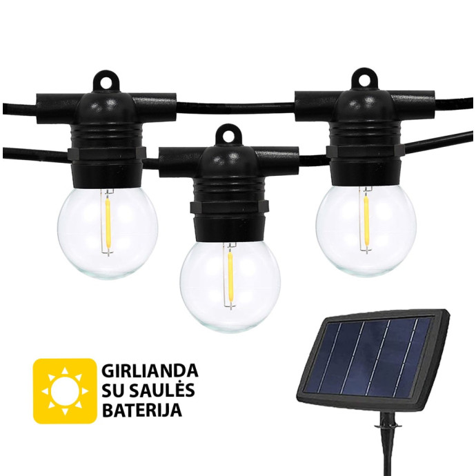 Lauko girliandos su saulės baterija (LED) Glow