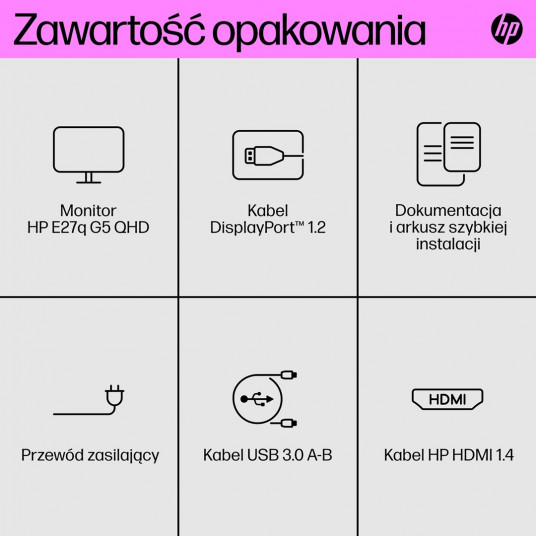  HP E27q G5 kompiuterio monitorius 68,6 cm (27") 2560 x 1440 pikseliai Quad HD LCD Juoda, Sidabras 