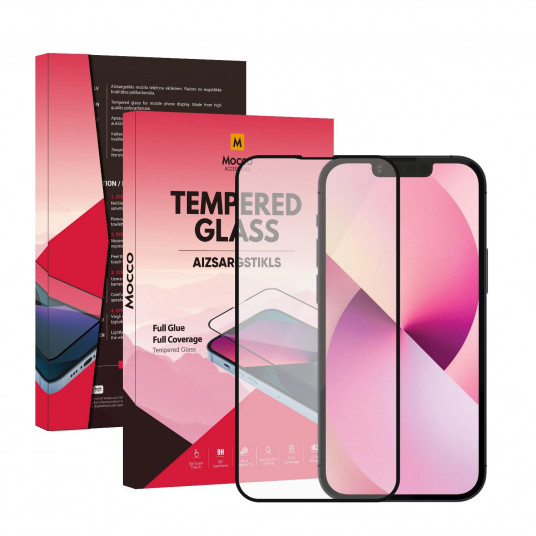 Mocco Full Glue Signature Edition Tempered Glass Full Coverage with Frame Apple iPhone 13 / 13 Pro Black