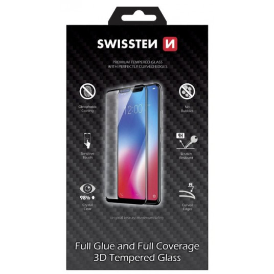 Swissten Ultra Durable Full Face Tempered Glass Premium 9H Screen Protector XIAOMI REDMI NOTE 8T