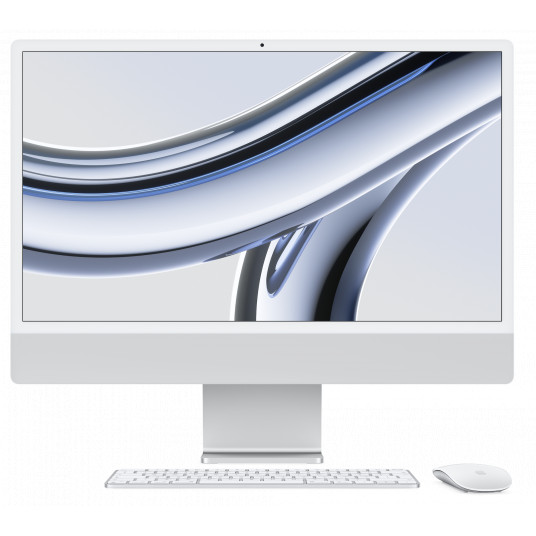  Stacionarus kompiuteris Apple iMac 24" 4.5K Retina Apple M3, 8C CPU, 10C GPU, 8GB RAM, 256GB SSD, Silver, MQRJ3ZE/A 