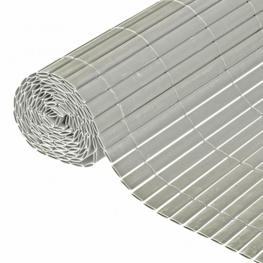 Nature Dvipusė sodo pertvara, pilka, PVC, 1x3m