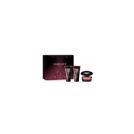 Rinkinys moterims Versace Crystal Noir EDT 50 ml + kūno losjonas 50 ml + dušo želė 50 ml