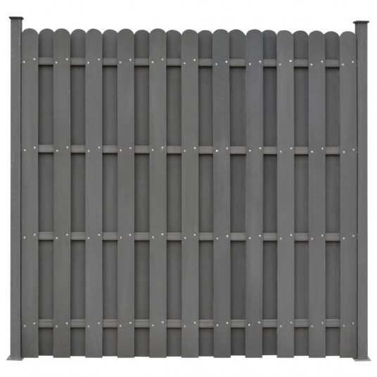  Tvoros segmentas su 2 stulpais, pilkas, 180x180cm, WPC 