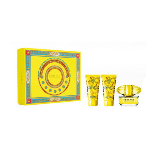 Rinkinys moterims Versace Yellow Diamonds EDT 50 ml + dušo želė 50 ml + kūno losjonas 50 ml