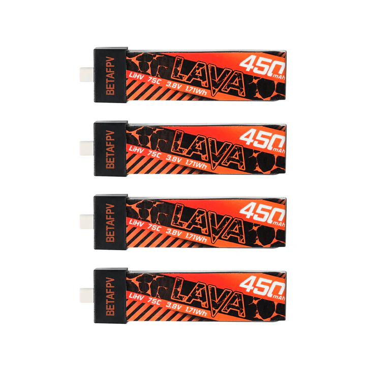 Baterija BETAFPV LAVA 1S 450mAh 75C (4vnt)