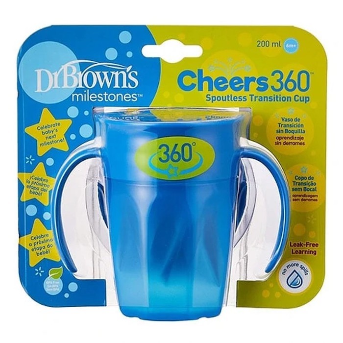 360 Tumbleris puodelis be snapelio mėlynas su rankenomis 200ml