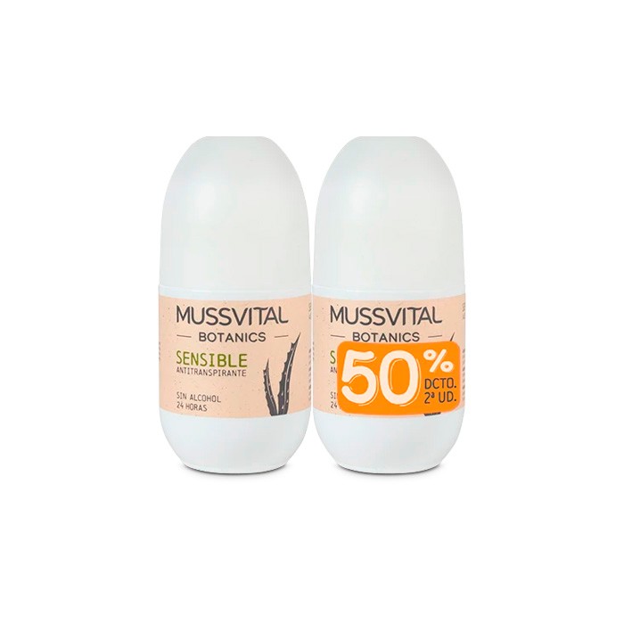 Mussvital Botanics Dezodorantas Sensitive 75ml rinkinys 2 vienetai