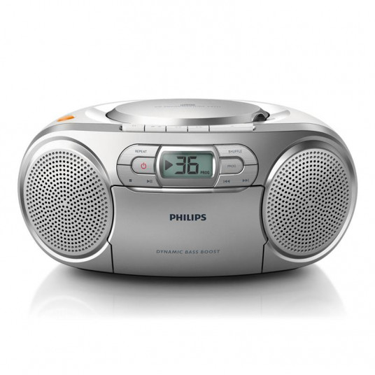  Philips CD Soundmachine AZ127/12 Silver 4W Play MP3-CD, CD and CD-R/RW, FM tuner 