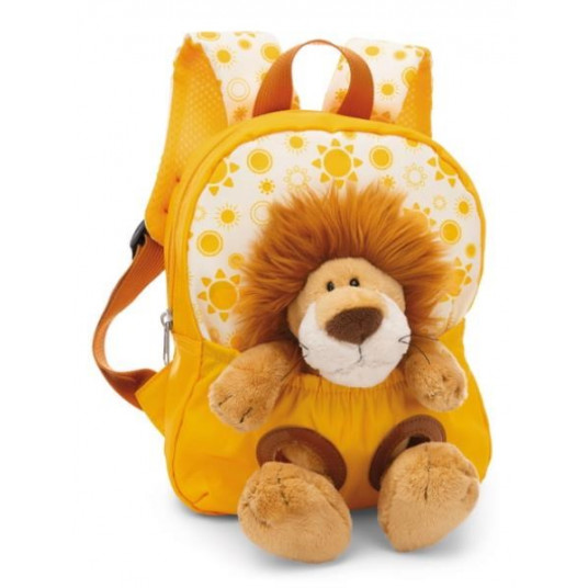 NICI 49850 Backpack 21x26cm yellow + lion mascot 25cm