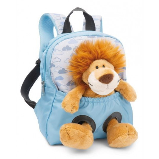 NICI 49848 Backpack 21x26cm blue + Lion mascot 25cm