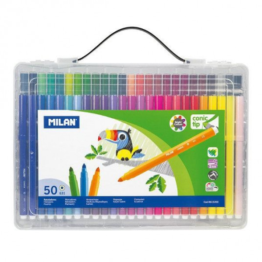 Felt-tip pens 50 pcs. in a plastic suitcase. 0615350 MILAN