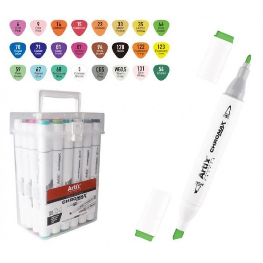 Double-sided alcohol markers ARTIX 24 colours MP