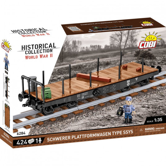 COBI 6284 Historical Collection WWII Schwerer Plattformwagen Type SSYS 424kl