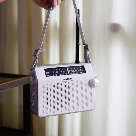  Retro radijas su dirželiu Sangean AM / FM baltas / PR-D6 