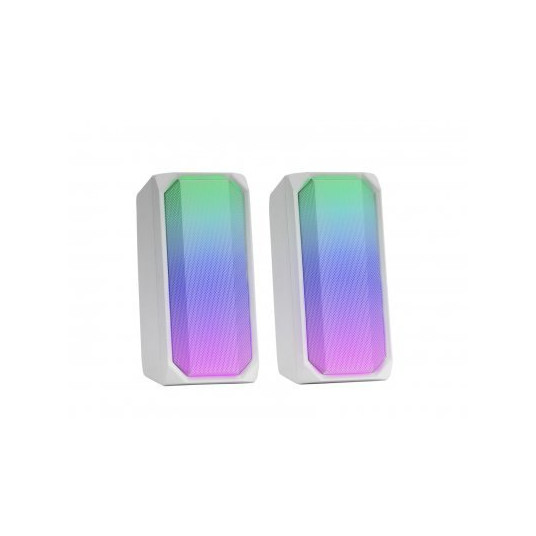 Mars Gaming MSRGBW Bluetooth Stereo Speakers / 15W / 3.5mm Audio / RGB / USB / White