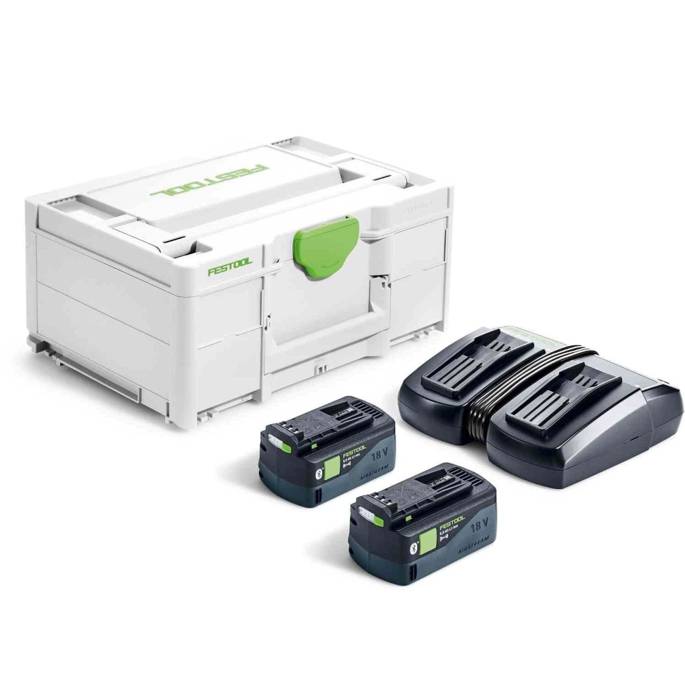 Akumuliatorių ir įkroviklio rinkinys FESTOOL SYS 18V 2x5,0/TCL 6 DUO 577707