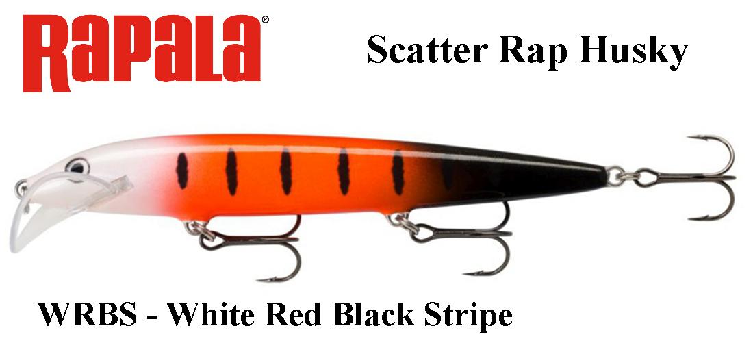 Vobleris Rapala Scatter Rap Husky WRBS - White Red Black Stripe 13 cm