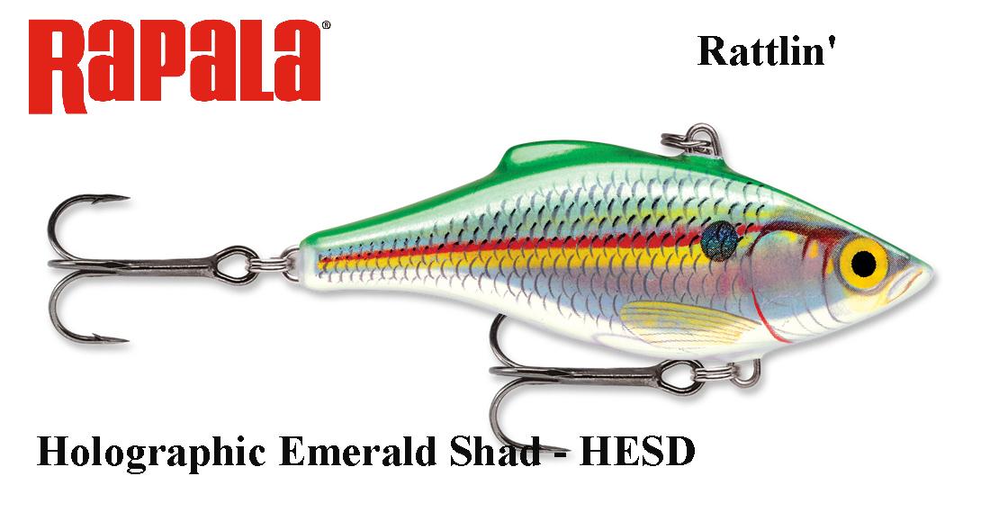 Vobleris Rapala Rattlin RNR Holographic Emerald Shad 4 cm
