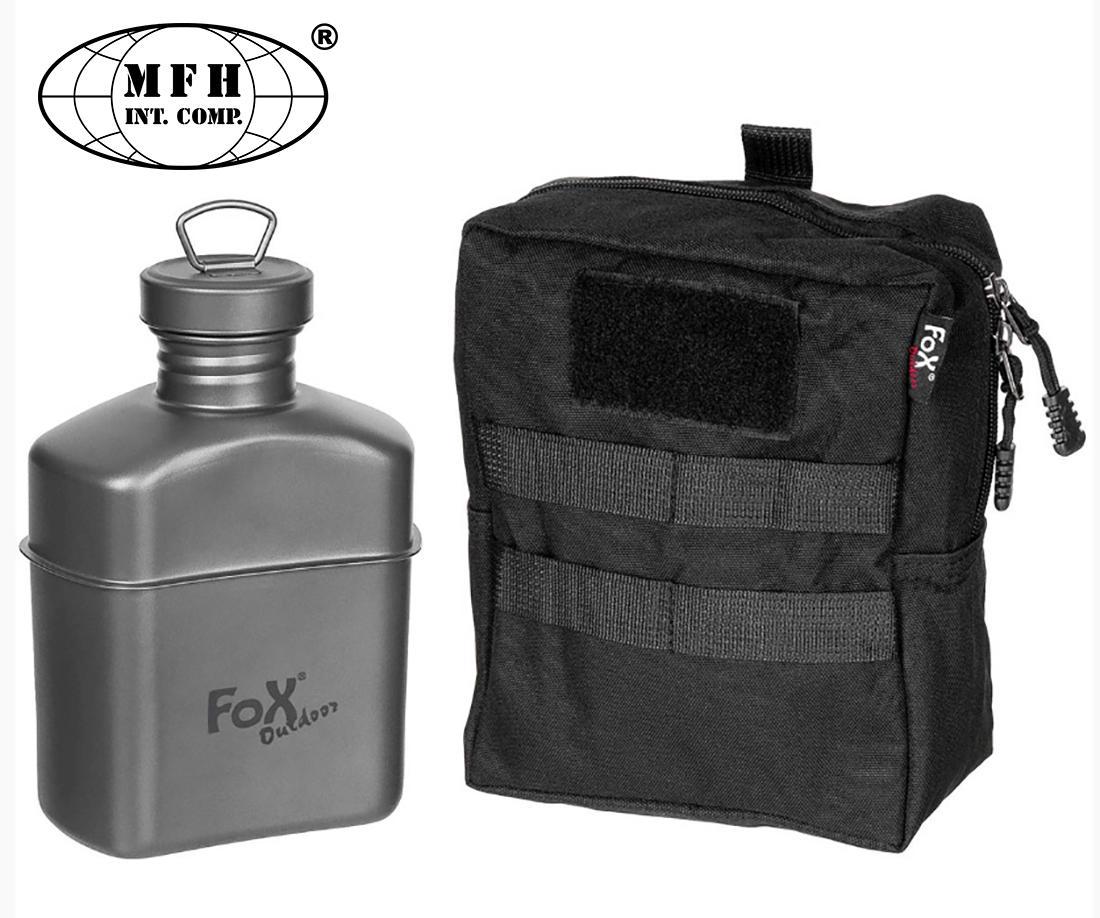 MFH Fox Outdoor titaninė gertuvė su dėklu, 1 l TLT išsiuntimas 2-4 d.