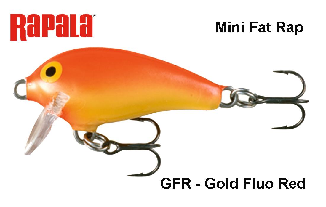 Vobleris Rapala Mini Fat Rap MFR03GFR Gold Fluo Red 3 cm