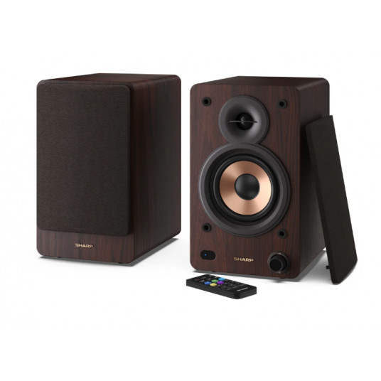  Sharp CP-SS30 Bookshelf Speakers, Brown 