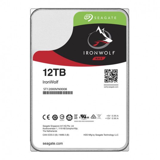  HDD|SEAGATE|IronWolf|12TB|SATA 3.0|256 MB|7200 rpm|3,5"|ST12000VN0008 