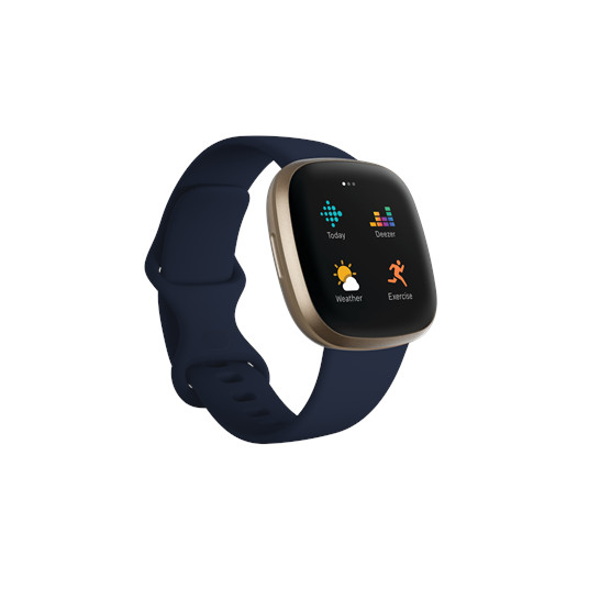  Išmanusis laikrodis Fitbit Versa 3 Midnight/Soft Gold Aluminum FB511GLNV 