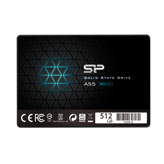  Silicon Power A55 512 GB, SSD form factor 2.5", SSD interface SATA, Write speed 530 MB/s, Read speed 560 MB/s 