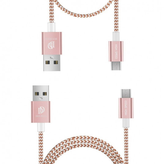  Dux Ducis KII Premium Micro USB Set Of 2 Material Data and Charging Cables 100 cm + 20 cm Pink 