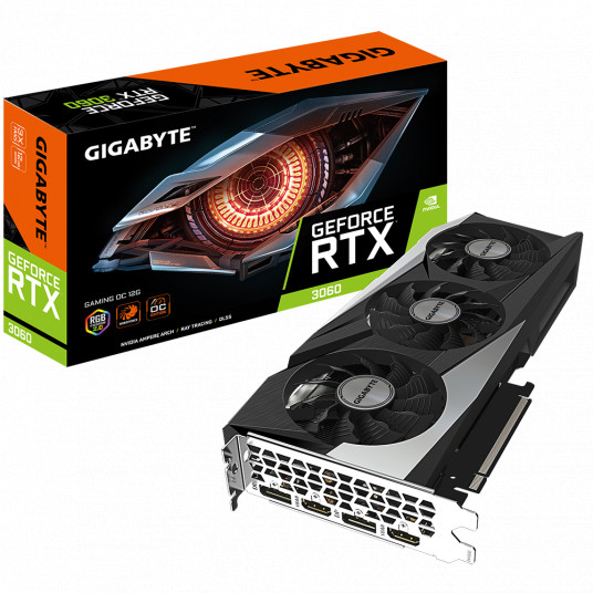  Gigabyte GV-N3060GAMING OC-12GD, LHR version NVIDIA, 12 GB, GeForce RTX 3060, GDDR6, PCI-E 4.0 x 16, Processor frequency 1837 MHz, HDMI ports quantity 2, Memory clock speed 15000 MHz 