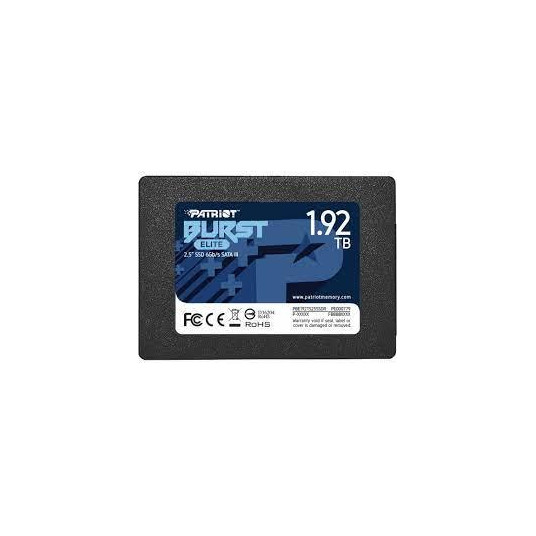  SSD|PATRIOT|Burst Elite|1.92TB|SATA 3.0|3D NAND|Write speed 320 MBytes/sec|Read speed 450 MBytes/sec|2,5"|TBW 800 TB|PBE192TS25SSDR 