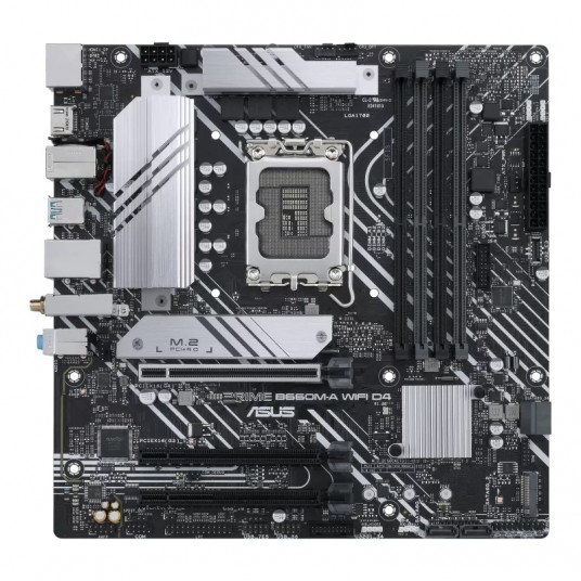 Asus PRIME B660M-A WIFI D4 Processor family Intel, Processor socket LGA1700, DDR4 DIMM, Memory slots 4, Supported hard disk drive interfaces SATA, M.2, Number of SATA connectors 4, Chipset Intel B660, microATX
