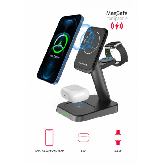 Swissten 3in1 MagStick 22.5W Wireless Charger