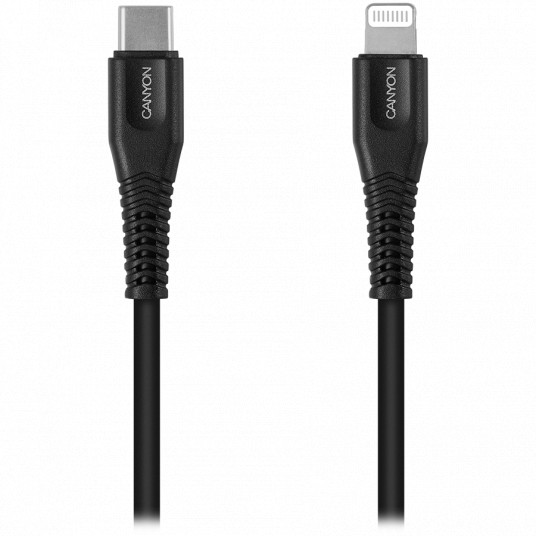  Kabelis CANYON MFI-4 Type C/MFI Lightning Apple PVC Black 