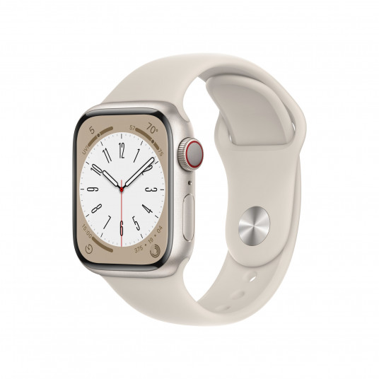  Išmanusis laikrodis Apple Watch Series 8 GPS, 41mm LTE Starlight Aluminium Case with Starlight Sport Band MNHY3UL/A 