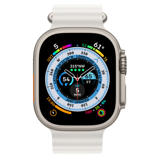  Išmanusis laikrodis Apple Watch Ultra GPS, 49mm LTE Titanium Case with White Ocean Band MNHF3UL/A 