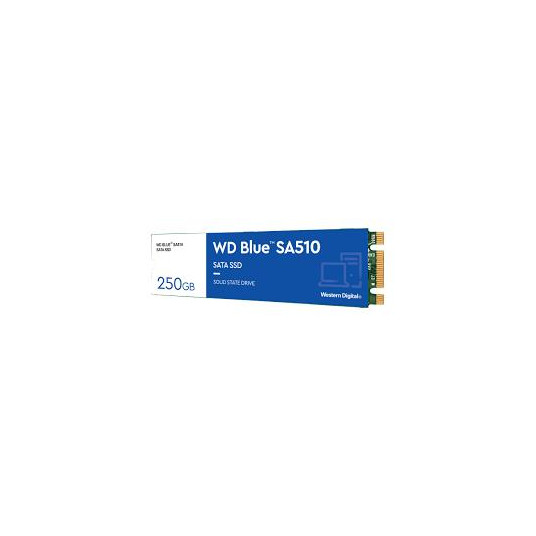  SSD|WESTERN DIGITAL|SA510|250GB|M.2|SATA 3.0|Write speed 440 MBytes/sec|Read speed 555 MBytes/sec|2.38mm|TBW 100 TB|MTBF 1750000 hours|WDS250G3B0B 