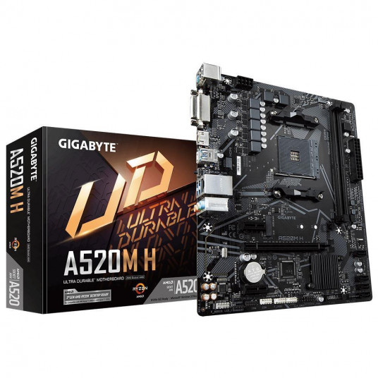 Mainboard|GIGABYTE|AMD A520|SAM4|MicroATX|Memory DDR4|Memory slots 2|2xPCI-Express 3.0 1x|1xPCI-Express 3.0 16x|1xDVI-D|1xHDMI|1xAudio-In|2xAudio-Out|2xUSB 2.0|4xUSB 3.2|1xPS/2|1xRJ45|A520MH1.2 