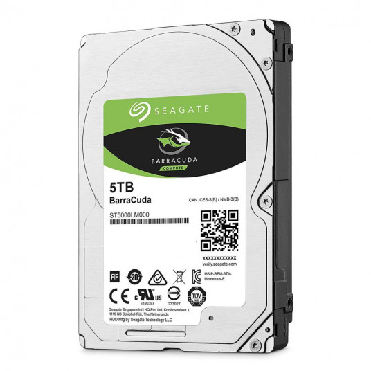  HDD|SEAGATE|Barracuda|5TB|SATA 3.0|128 MB|5400 rpm|2,5"|Thickness 15mm|ST5000LM000 