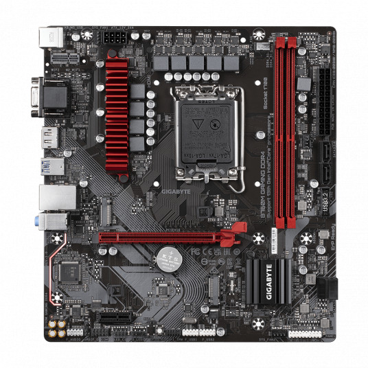 Gigabyte B760M GAMING DDR4 1.0 M/B Processor family Intel, Processor socket LGA1700, DDR4 DIMM, Memory slots 2, Supported hard disk drive interfaces SATA, M.2, Number of SATA connectors 4, Chipset Intel B760 Express, Micro ATX