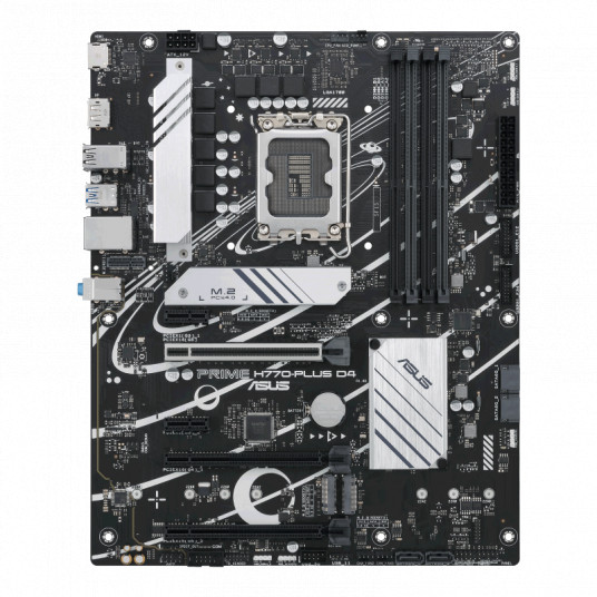 Asus PRIME H770-PLUS D4 Processor family Intel, Processor socket LGA1700, DDR4 DIMM, Memory slots 4, Supported hard disk drive interfaces SATA, M.2, Number of SATA connectors 4, Chipset Intel H770, ATX
