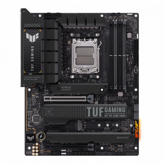  Asus TUF GAMING X670E-PLUS Processor family AMD, Processor socket AM5, DDR5 DIMM, Memory slots 4, Supported hard disk drive interfaces 	SATA, M.2, Number of SATA connectors 4, Chipset  AMD X670, ATX 