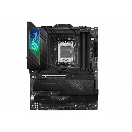 Asus ROG STRIX X670E-F GAMING WIFI Processor family AMD, Processor socket AM5, DDR5 DIMM, Memory slots 4, Supported hard disk drive interfaces 	SATA, M.2, Number of SATA connectors 4, Chipset  AMD X670, ATX 