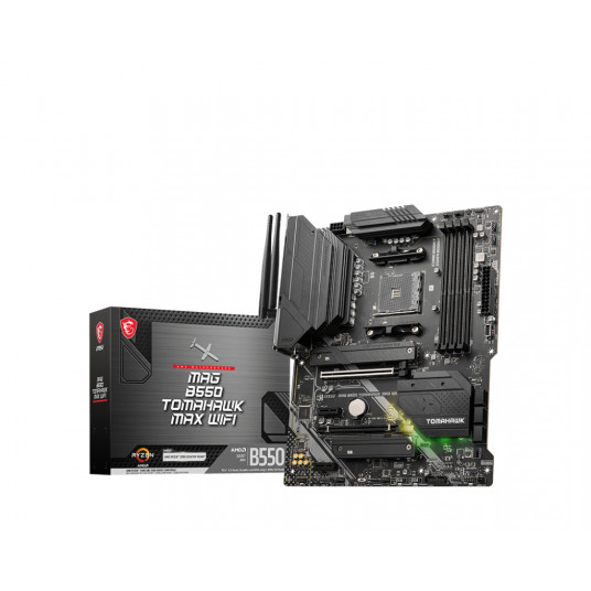 MSI MAG B550 TOMAHAWK MAX WIFI Processor family AMD, Processor socket AM4, DDR4 DIMM, Memory slots 4, Supported hard disk drive interfaces SATA, M.2, Number of SATA connectors 6, Chipset AMD B550, ATX