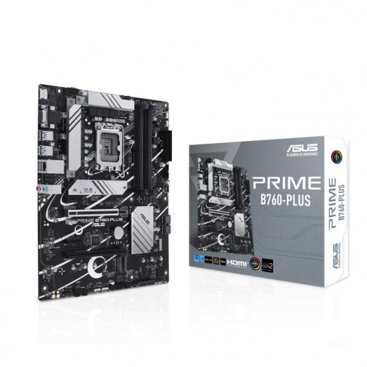  Mainboard|ASUS|Intel B760 Express|LGA1700|ATX|Memory DDR5|Memory slots 4|2xPCI-Express 3.0 1x|1xPCI-Express 4.0 16x|1xPCI-Express 5.0 16x|3xM.2|1x15pin D-sub|1xHDMI|1xDisplayPort|2xUSB 2.0|3xUSB 3.2|1xUSB-C|1xRJ45|3xAudio port|PRIMEB760-PLUS 