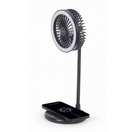  MOBILE CHARGER WRL FAN&LAMP/TA-WPC10-LEDFAN-01 GEMBIRD 