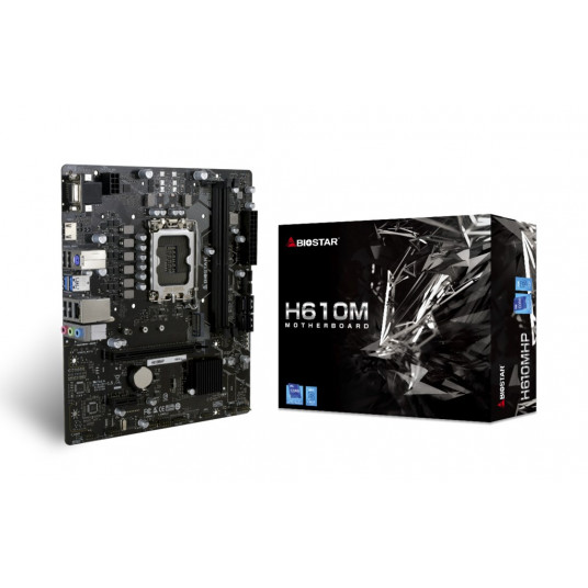  Biostar H610MHP pagrindinė plokštė Intel H610 LGA 1700 „micro ATX“ 